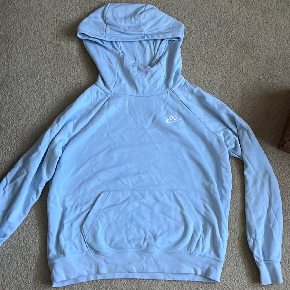 Light blue Nike turtleneck style hoodie